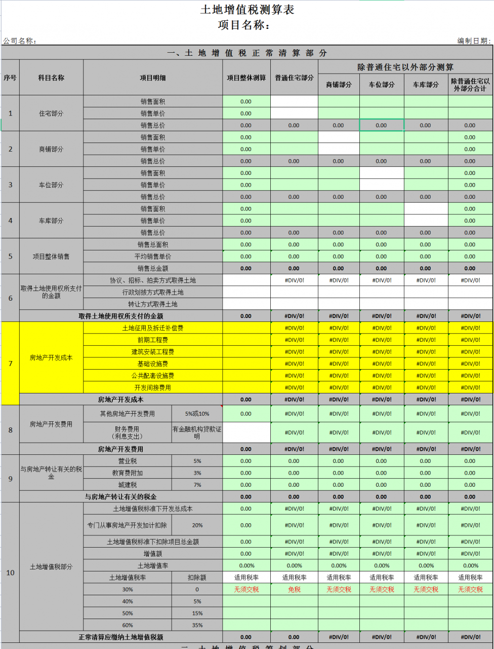 房地产会计收好：2021版土地增值税清算申报软件，自动计算申报表