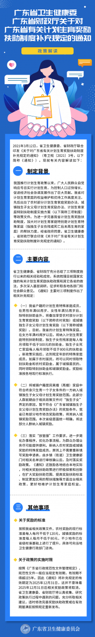 转需！广东省计划生育奖励扶助制度补充规定来啦