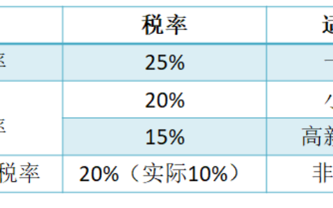 企业所得税税率表及2025年企业所得税最新标准