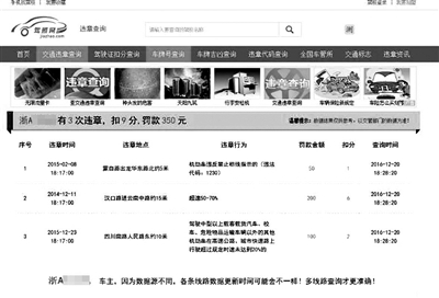 上网查违章，你有没有被吓出一身汗？杭州交通信息网发公告称被克隆