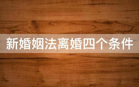 新婚姻法离婚条件及民法典婚姻法新规离婚的条件