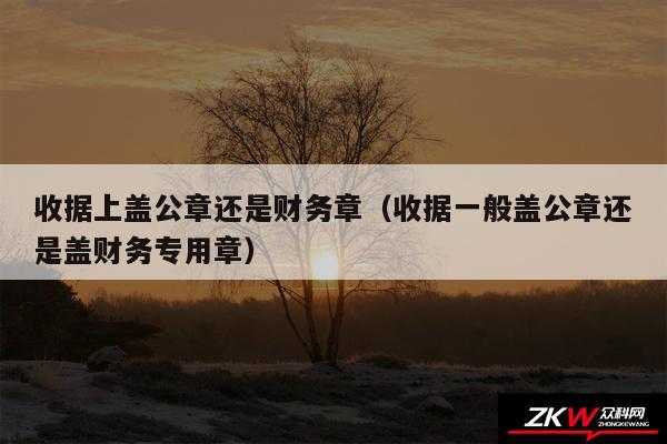 收据上盖公章还是财务章以及收据一般盖公章还是盖财务专用章