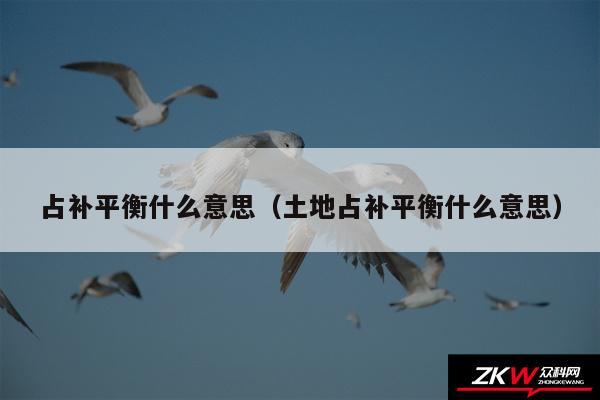 占补平衡什么意思以及土地占补平衡什么意思