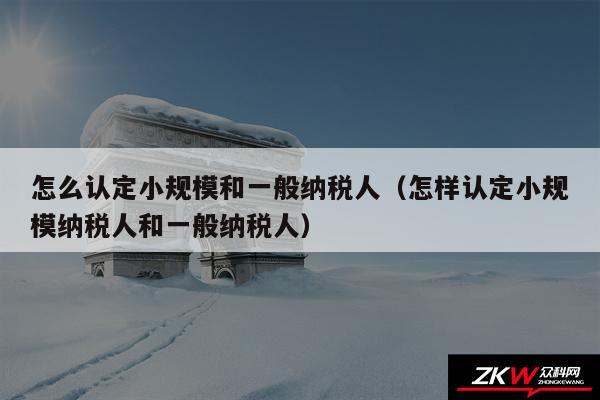 怎么认定小规模和一般纳税人以及怎样认定小规模纳税人和一般纳税人
