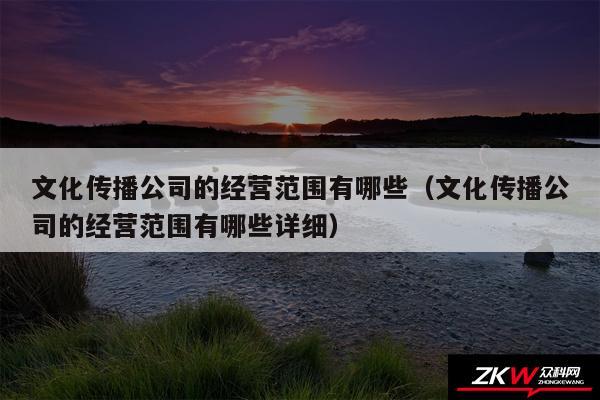 文化传播公司的经营范围有哪些以及文化传播公司的经营范围有哪些详细
