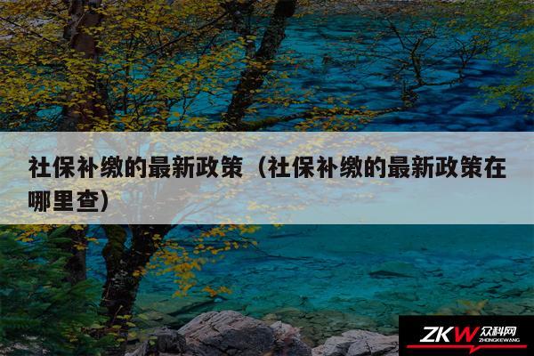 社保补缴的最新政策以及社保补缴的最新政策在哪里查