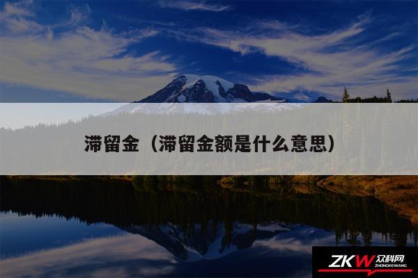 滞留金以及滞留金额是什么意思