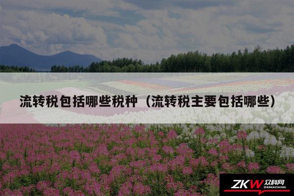 流转税包括哪些税种以及流转税主要包括哪些