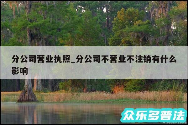 分公司营业执照_分公司不营业不注销有什么影响