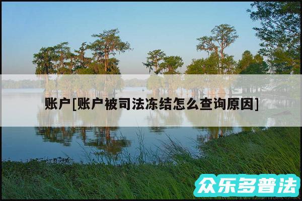 账户及账户被司法冻结怎么查询原因