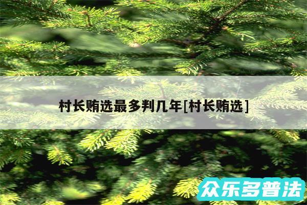 村长贿选最多判几年及村长贿选