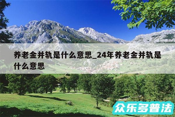 养老金并轨是什么意思_24年养老金并轨是什么意思