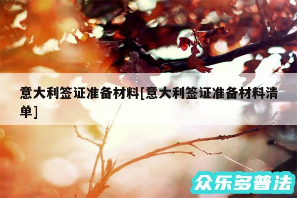 意大利签证准备材料及意大利签证准备材料清单