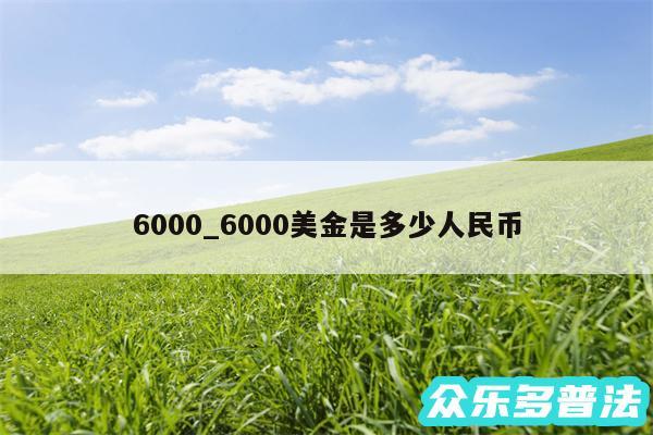 6000_6000美金是多少人民币