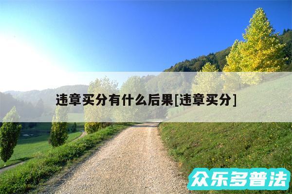 违章买分有什么后果及违章买分