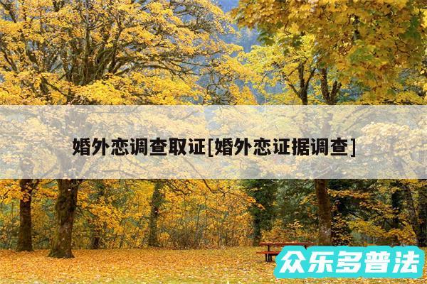 婚外恋调查取证及婚外恋证据调查
