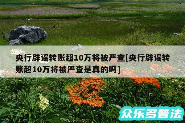 央行辟谣转账超10万将被严查及央行辟谣转账超10万将被严查是真的吗