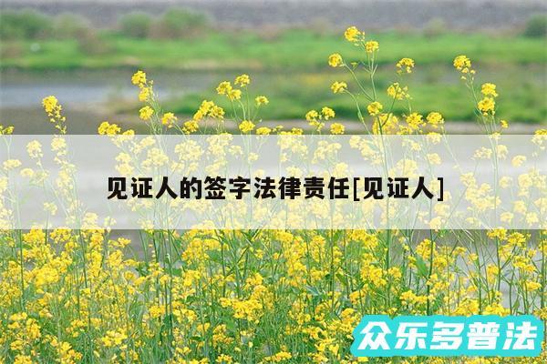 见证人的签字法律责任及见证人