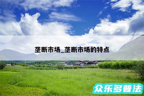 垄断市场_垄断市场的特点