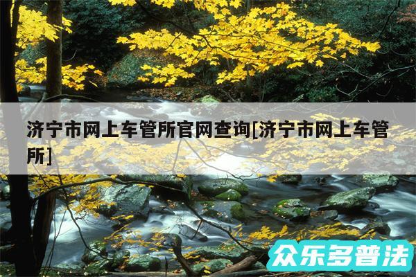 济宁市网上车管所官网查询及济宁市网上车管所