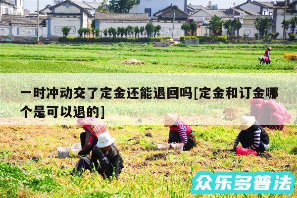 一时冲动交了定金还能退回吗及定金和订金哪个是可以退的