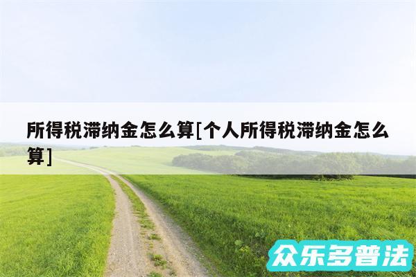 所得税滞纳金怎么算及个人所得税滞纳金怎么算