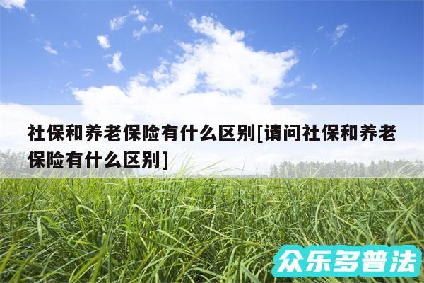 社保和养老保险有什么区别及请问社保和养老保险有什么区别