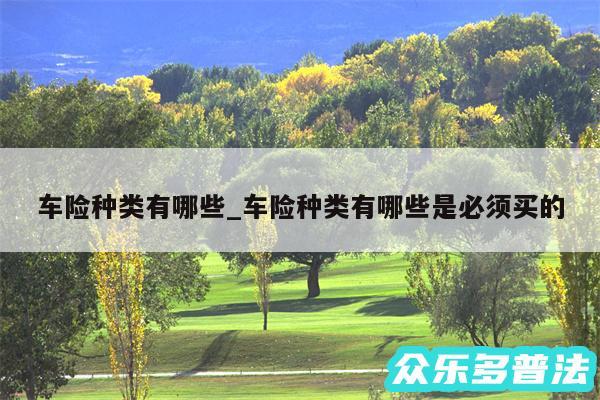 车险种类有哪些_车险种类有哪些是必须买的