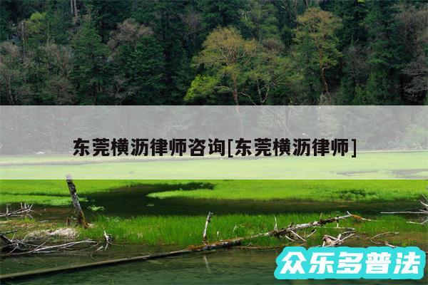 东莞横沥律师咨询及东莞横沥律师