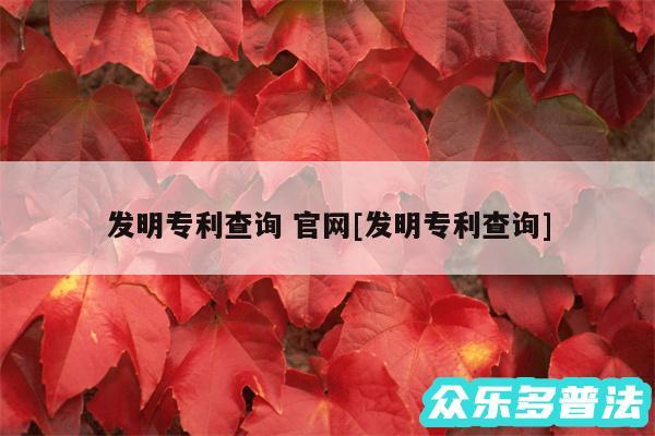 发明专利查询 官网及发明专利查询