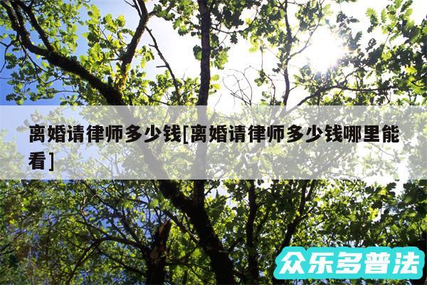 离婚请律师多少钱及离婚请律师多少钱哪里能看