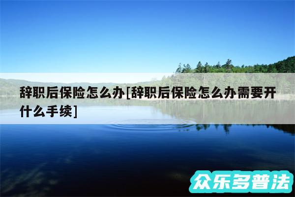 辞职后保险怎么办及辞职后保险怎么办需要开什么手续