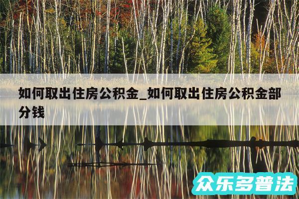 如何取出住房公积金_如何取出住房公积金部分钱