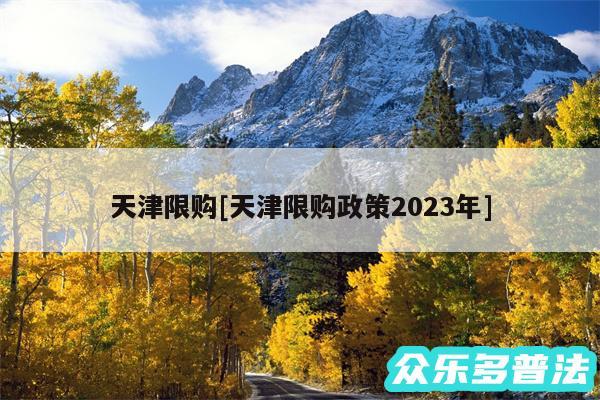天津限购及天津限购政策2024年