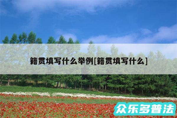 籍贯填写什么举例及籍贯填写什么