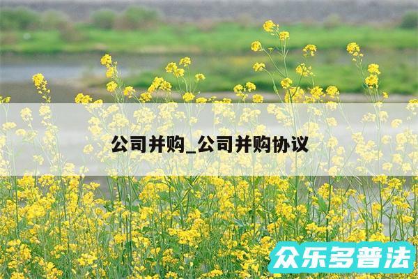 公司并购_公司并购协议