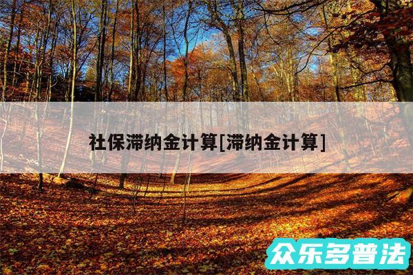 社保滞纳金计算及滞纳金计算