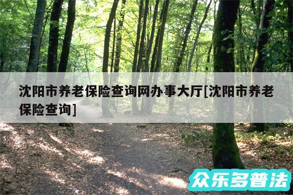 沈阳市养老保险查询网办事大厅及沈阳市养老保险查询