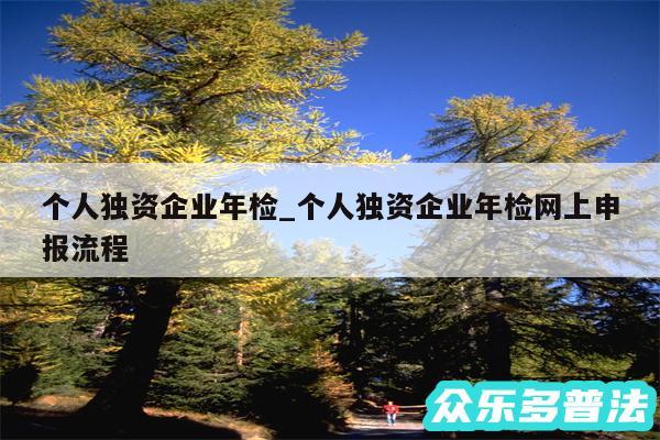 个人独资企业年检_个人独资企业年检网上申报流程