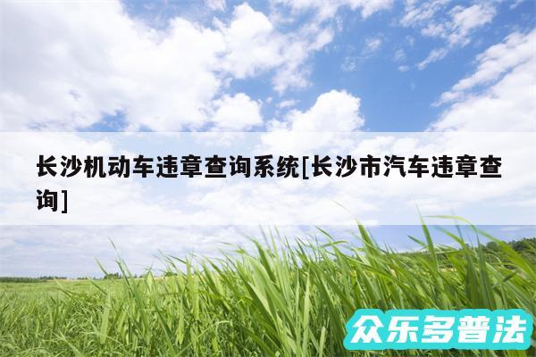 长沙机动车违章查询系统及长沙市汽车违章查询