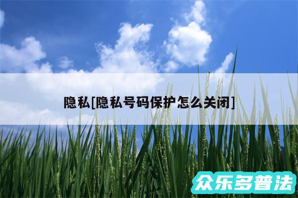 隐私及隐私号码保护怎么关闭