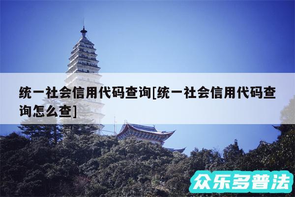 统一社会信用代码查询及统一社会信用代码查询怎么查