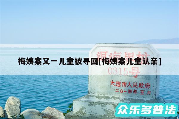 梅姨案又一儿童被寻回及梅姨案儿童认亲