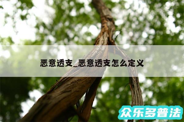 恶意透支_恶意透支怎么定义