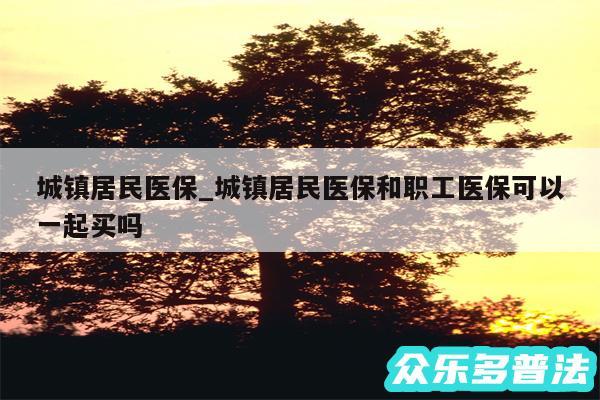 城镇居民医保_城镇居民医保和职工医保可以一起买吗