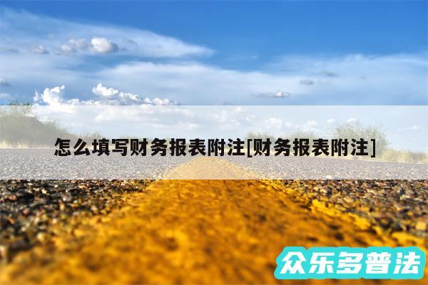 怎么填写财务报表附注及财务报表附注