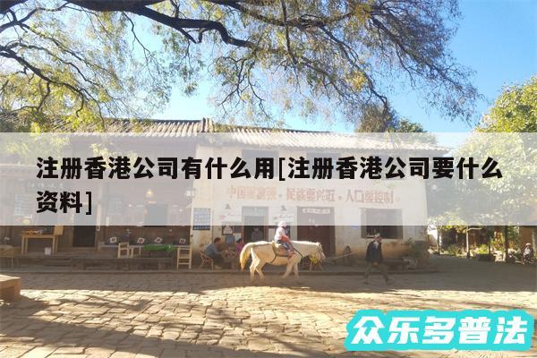 注册香港公司有什么用及注册香港公司要什么资料