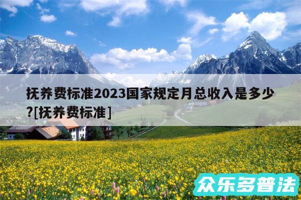 抚养费标准2024国家规定月总收入是多少?及抚养费标准