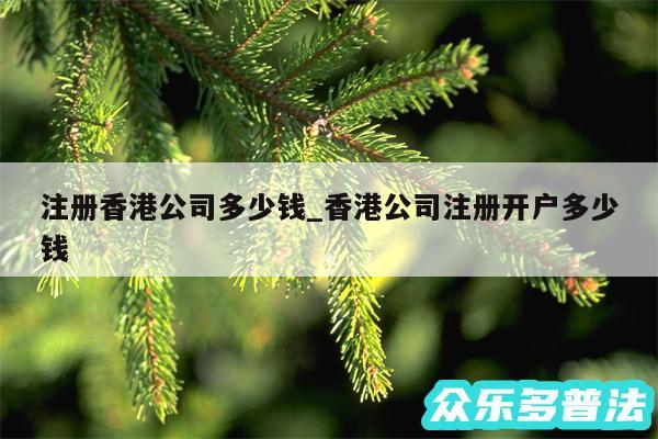 注册香港公司多少钱_香港公司注册开户多少钱