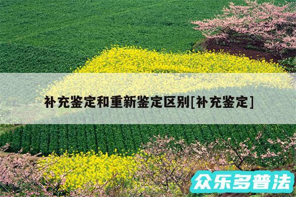 补充鉴定和重新鉴定区别及补充鉴定
